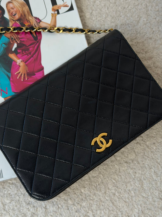 Black Matelassé Lambskin Full Flap - Pre-Owned