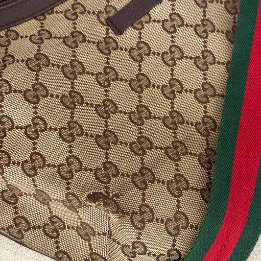 Pre-Owned Beige GG Canvas Crossbody Bag