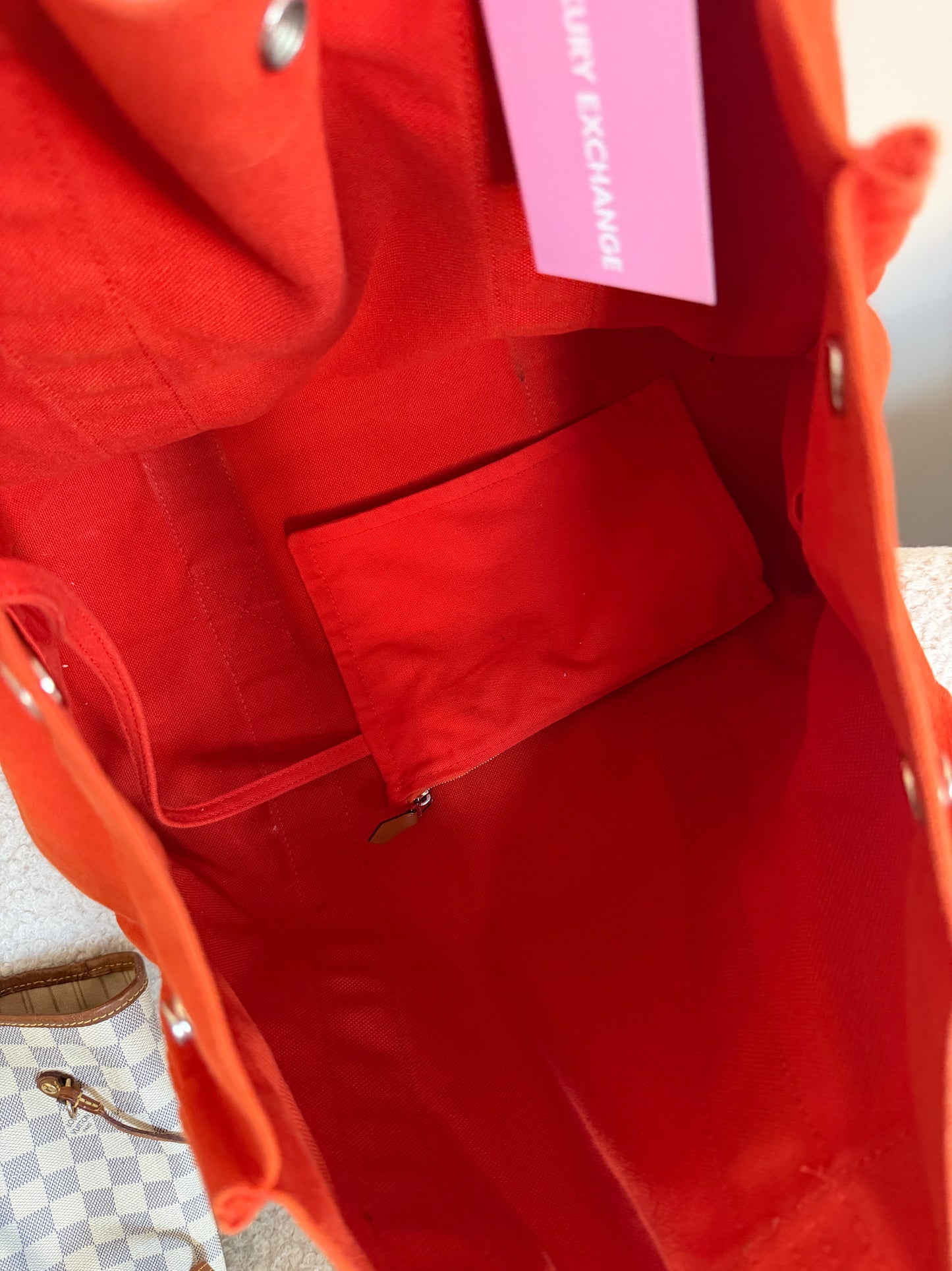 Pre-Owned Orange Canvas Handbag