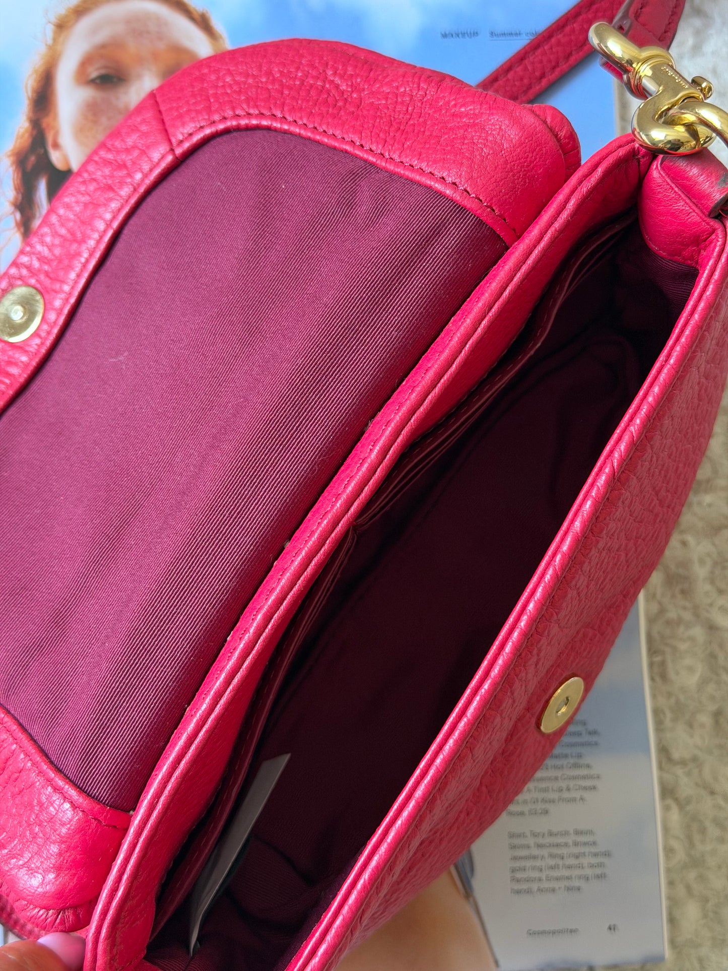 Raspberry Leather Handbag
