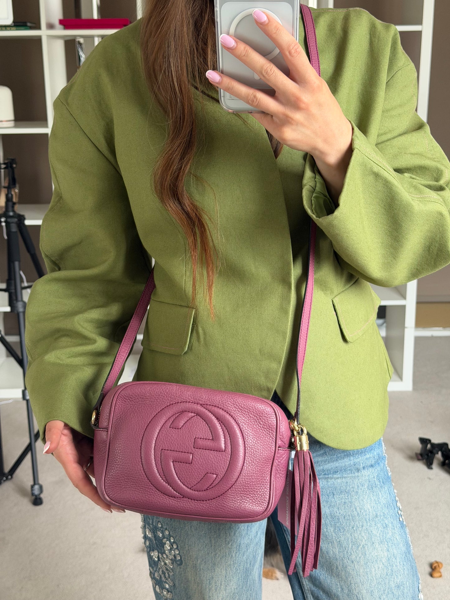 Pre-Owned Purple Leather Soho Disco Crossbody Bag