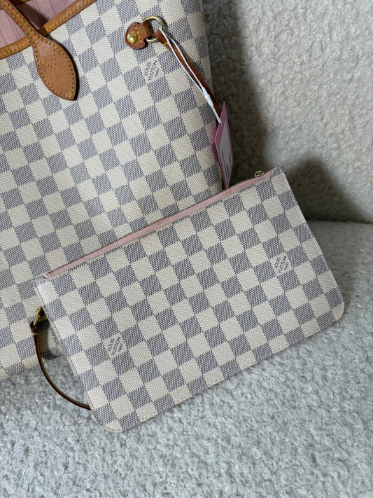 Pre-Owned Damier Azur Canvas Neverfull MM with Pouch