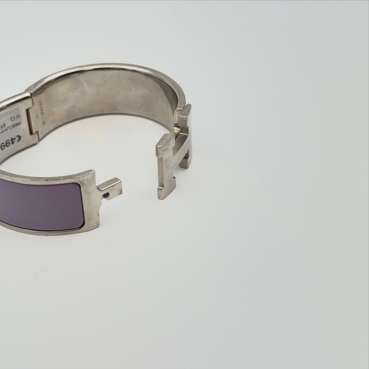 Pre-Owned Lavender Palladium-Plated Clic H Bracelet (PM)