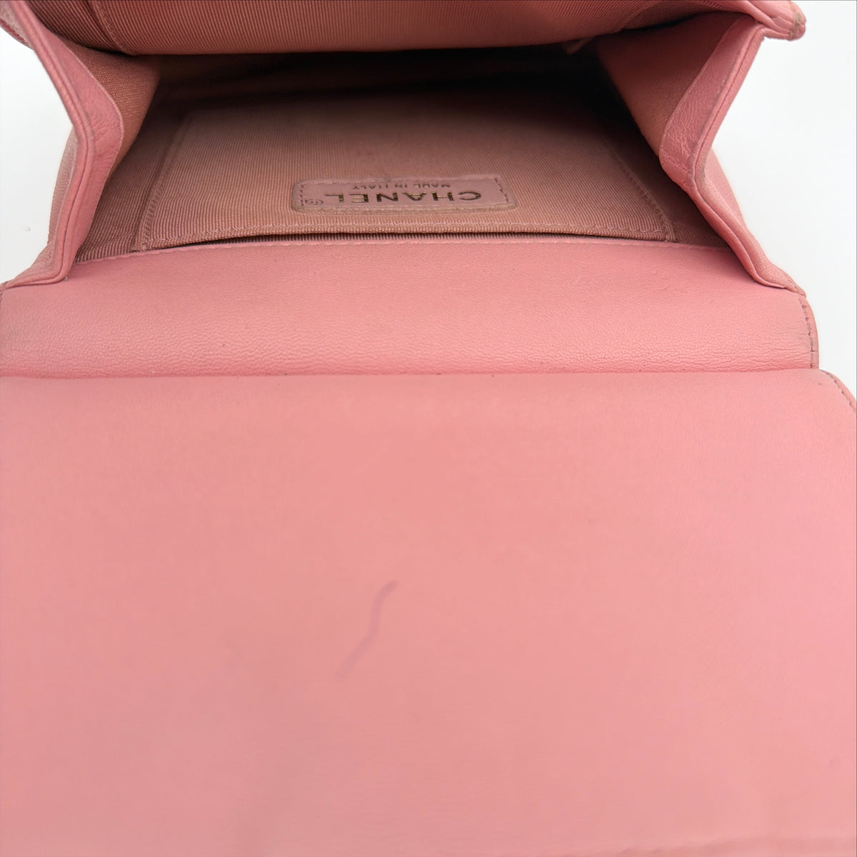 Pre-Owned Pink Pearls Lambskin Leather Single Flap Crossbody Bag