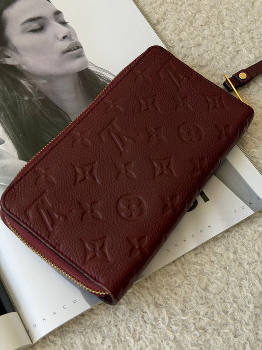 Pre-Owned Bordeaux Monogram Empreinte Leather Wallet