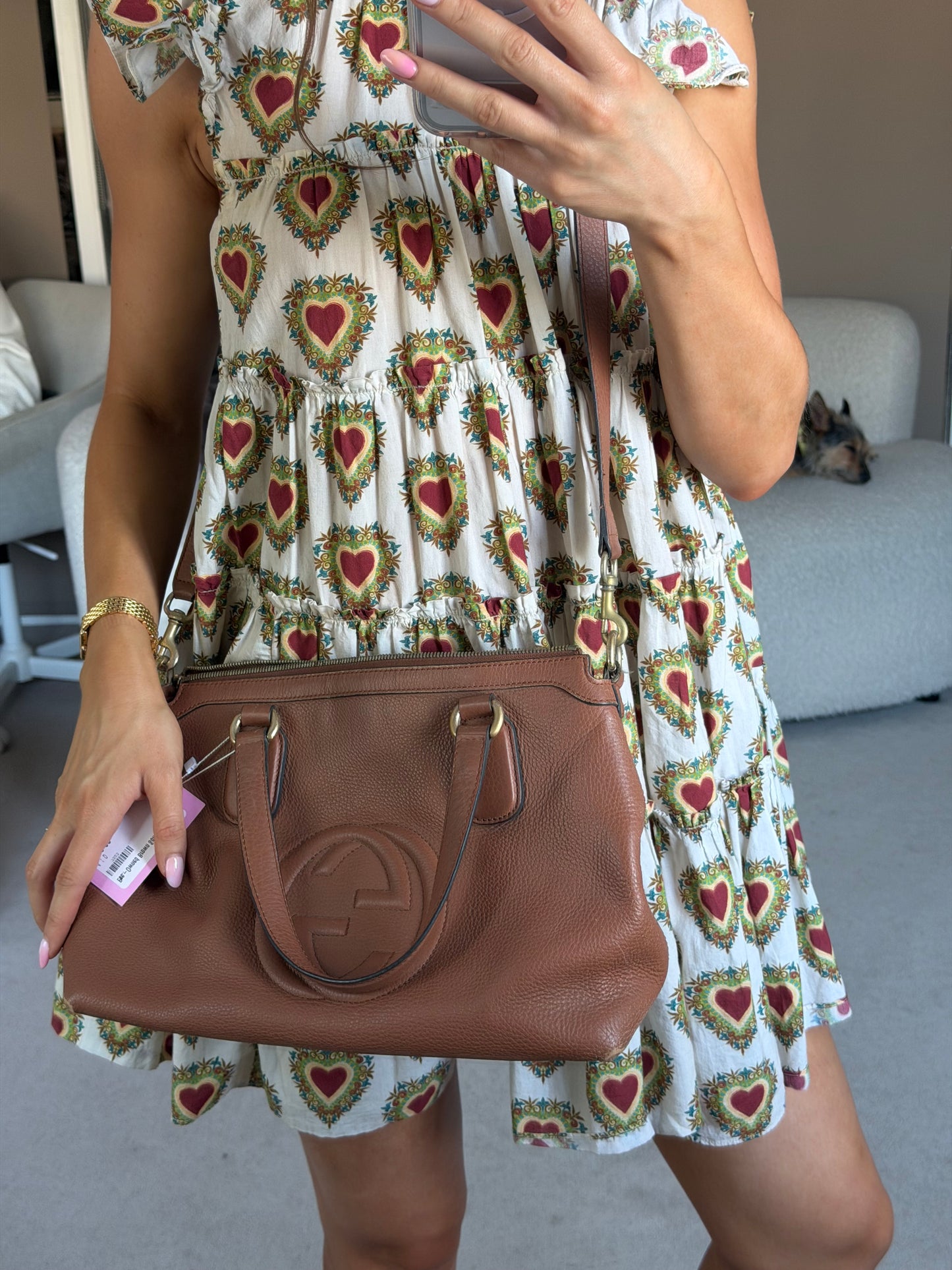 Pre-Owned Brown Soho Pebbled Leather Crossbody Bag