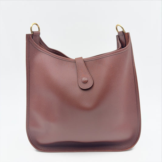Pre-Owned Brown Epsom Leather Evelyne