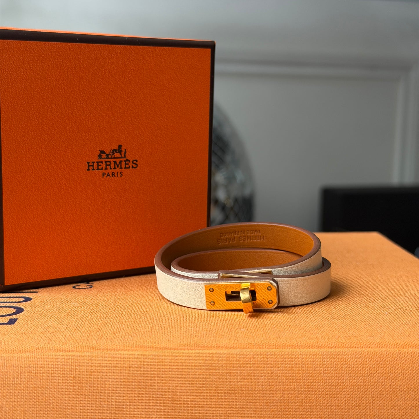 Pre-Owned Beige Kelly Leather Bracelet