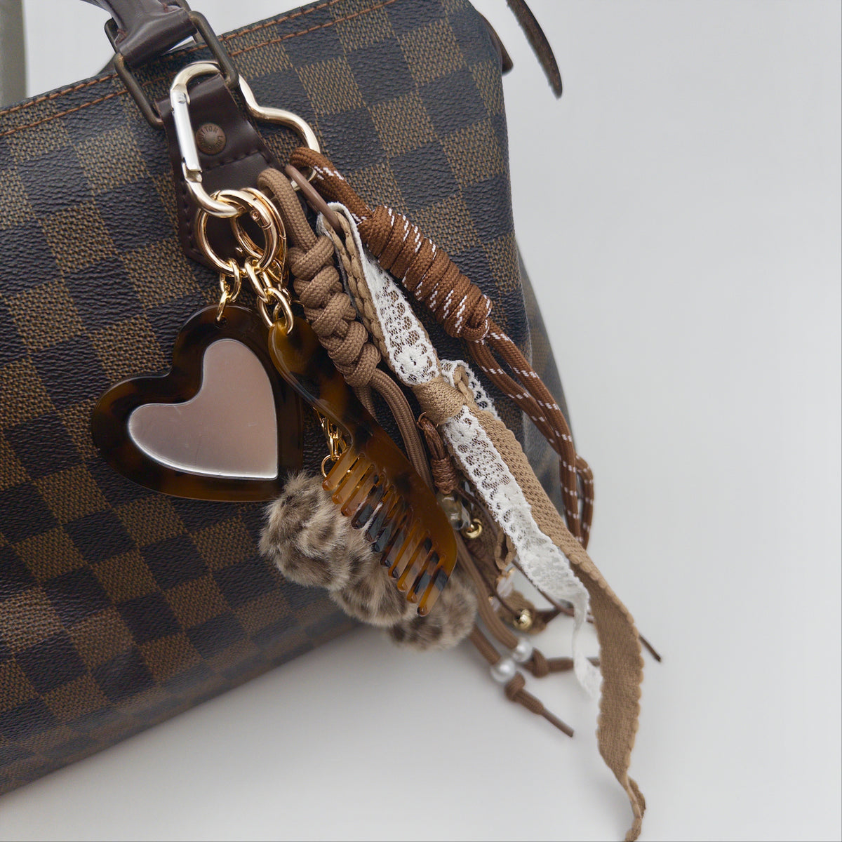 Tortoise Shell Mirror Bag Charm