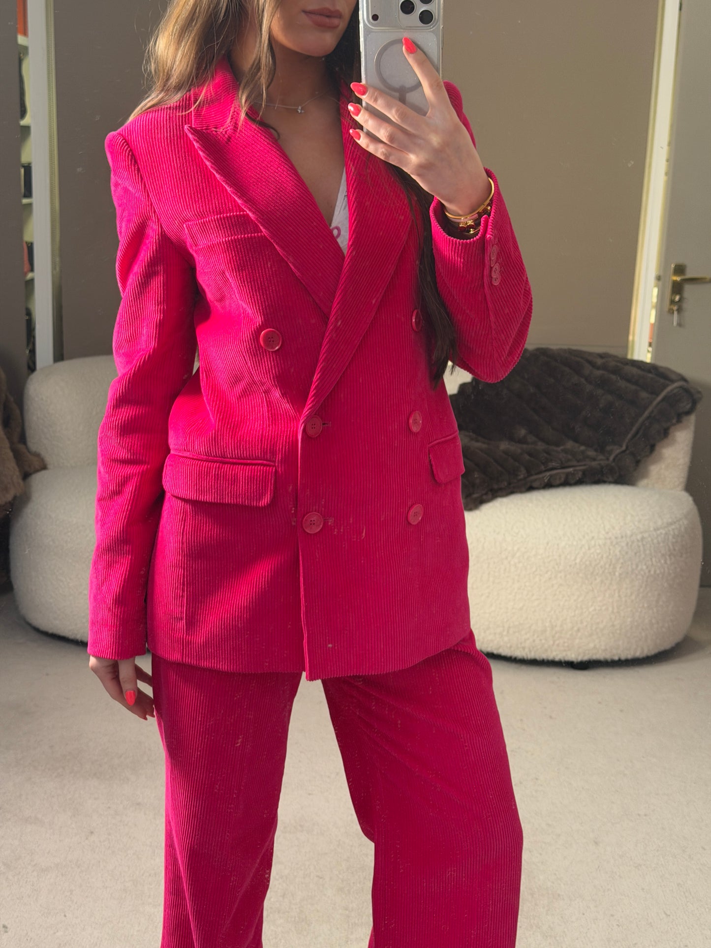 Pink Corderoy Suit UK10