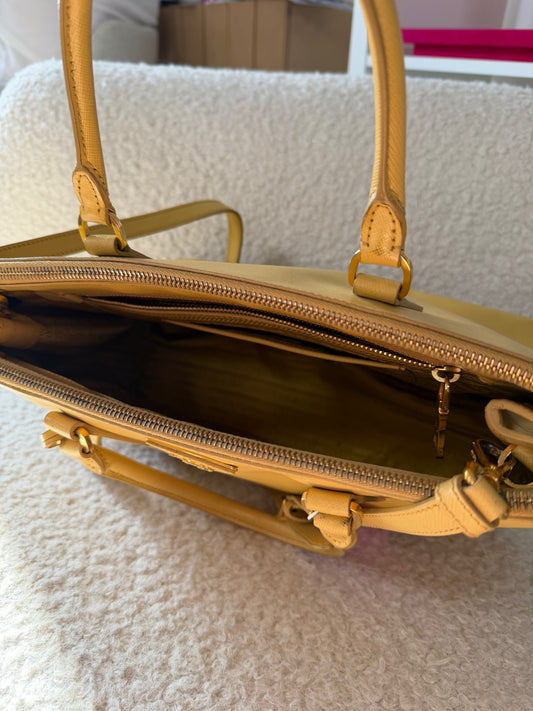 00s Yellow Saffiano Leather Galleria w/Strap