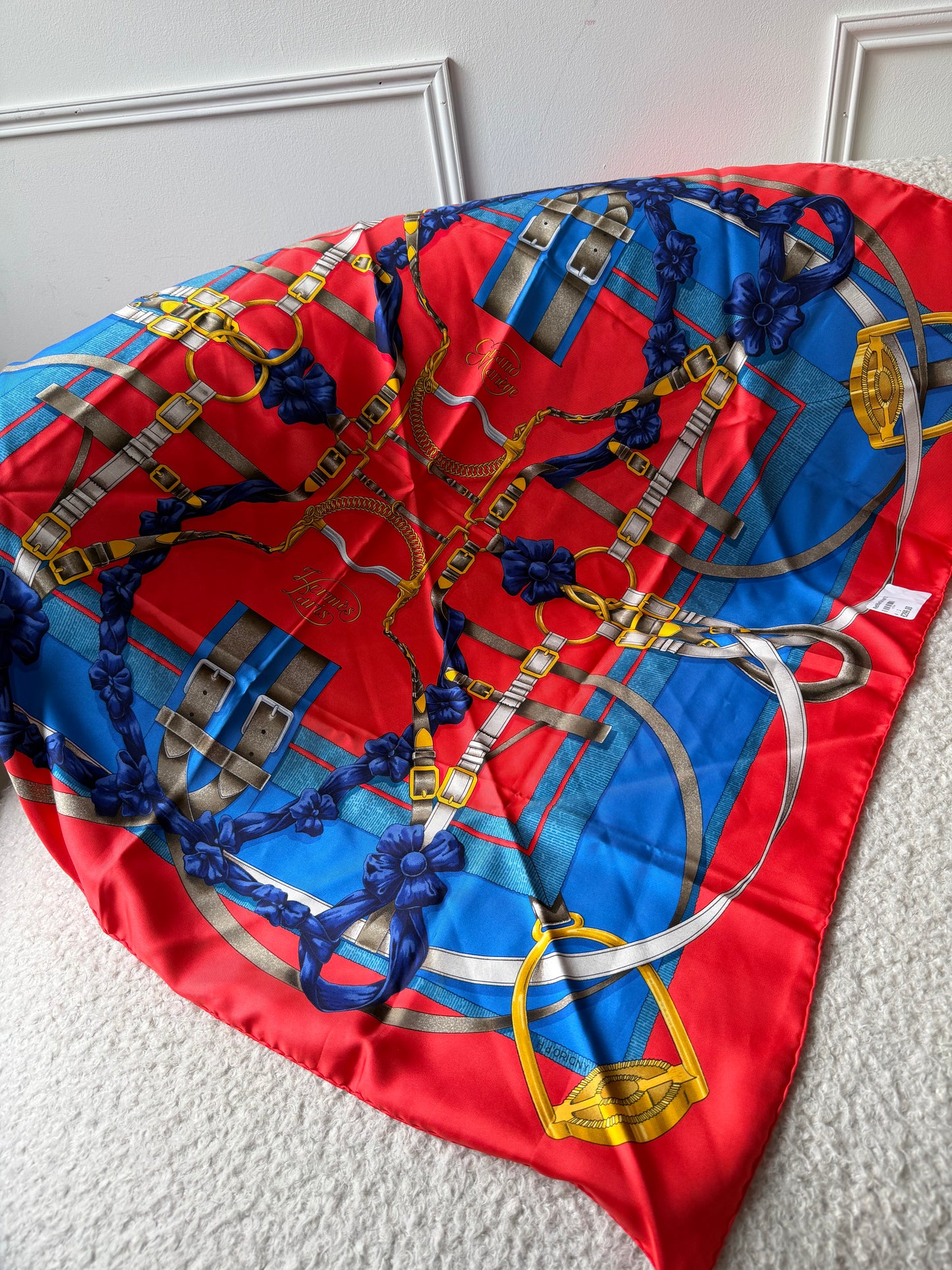 Red/Blue Silk Scarf 90