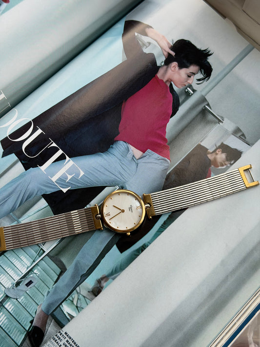 Pre-Owned Mother of Pearl Two-Tone Metal Watch