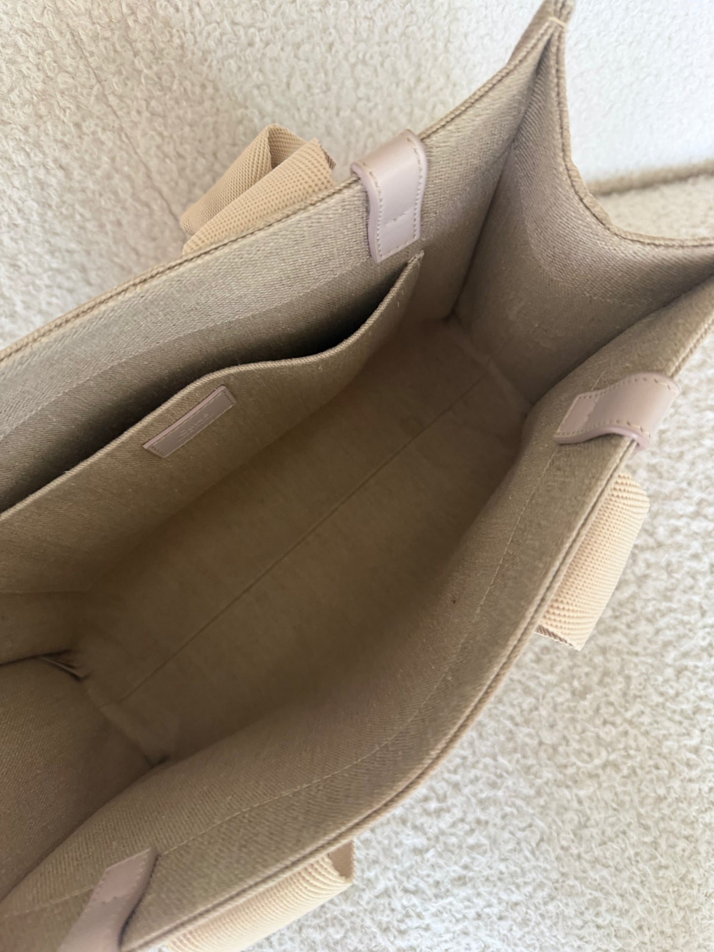 Pre-Owned Beige/Grey Canvas Tote Bag
