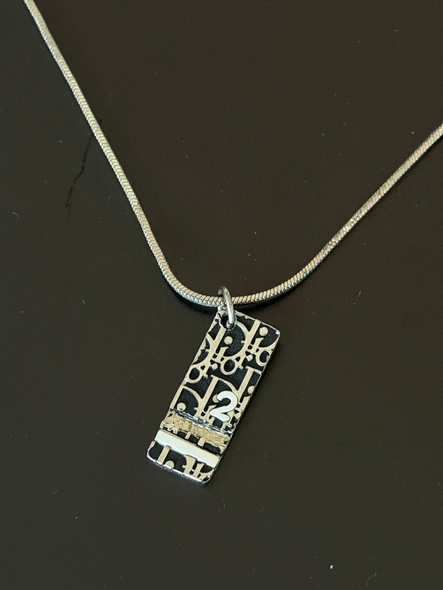 Dior Necklace Dog Tag Style