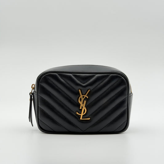 Pre-Owned Black 'Lou' Leather Camera Bag