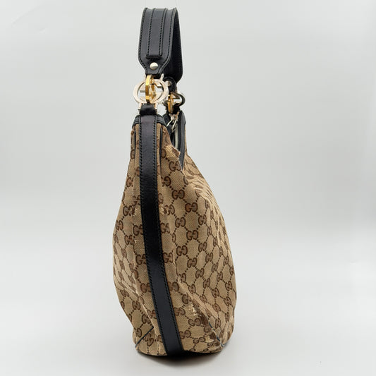 Pre-Owned Beige GG Canvas Hobo Bag