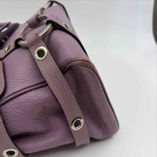 Pre-Owned Purple Leather Handbag
