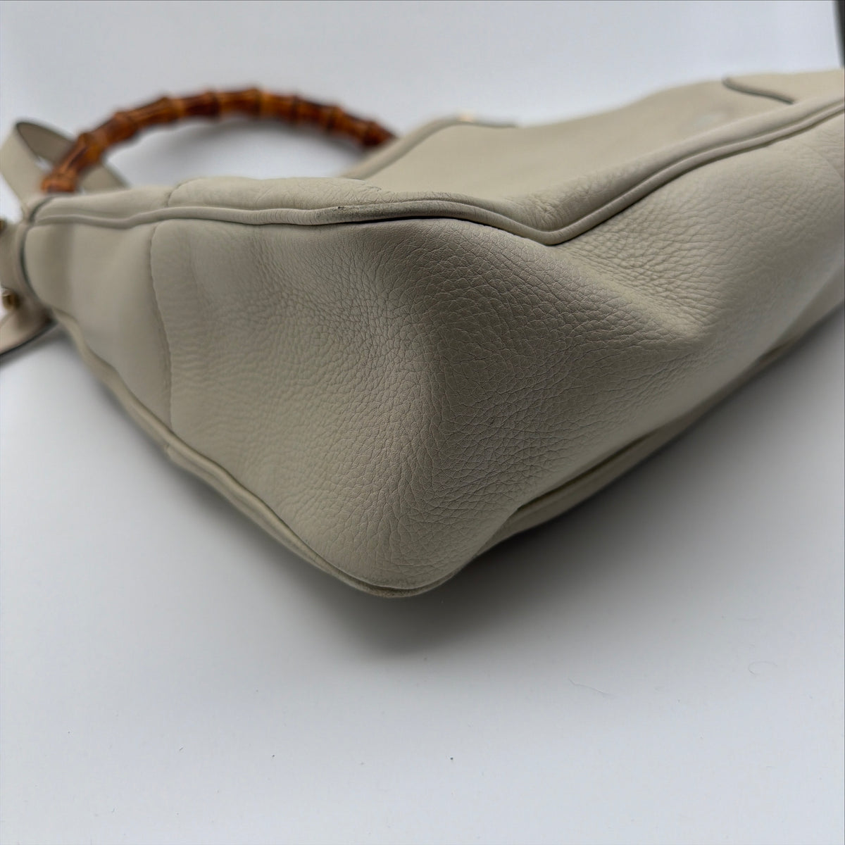 Pre-Owned Off-White Bamboo Leather Shoulder Bag