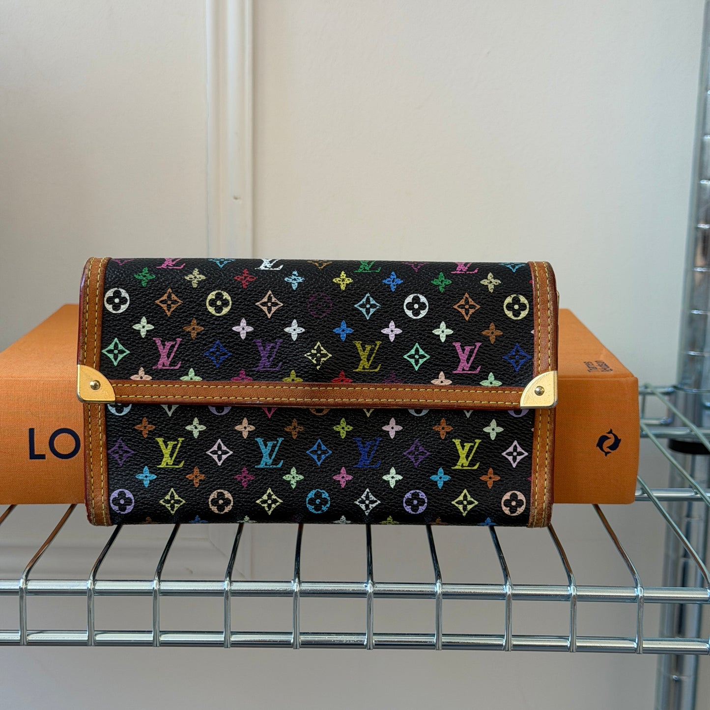 Pre-Owned Black Multicolore Canvas Wallet