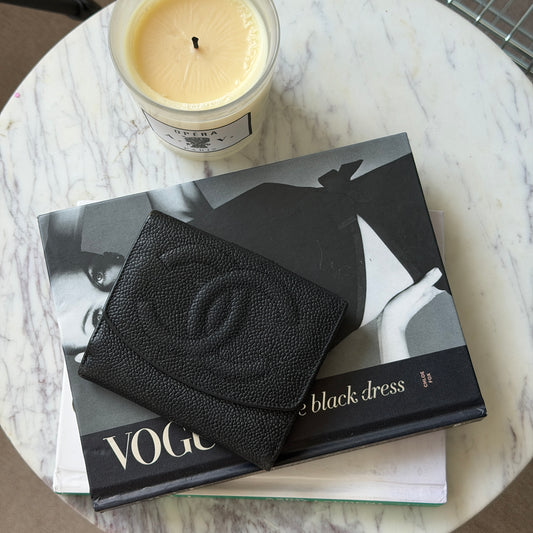 Pre-Owned Black Timeless Caviar Leather Wallet
