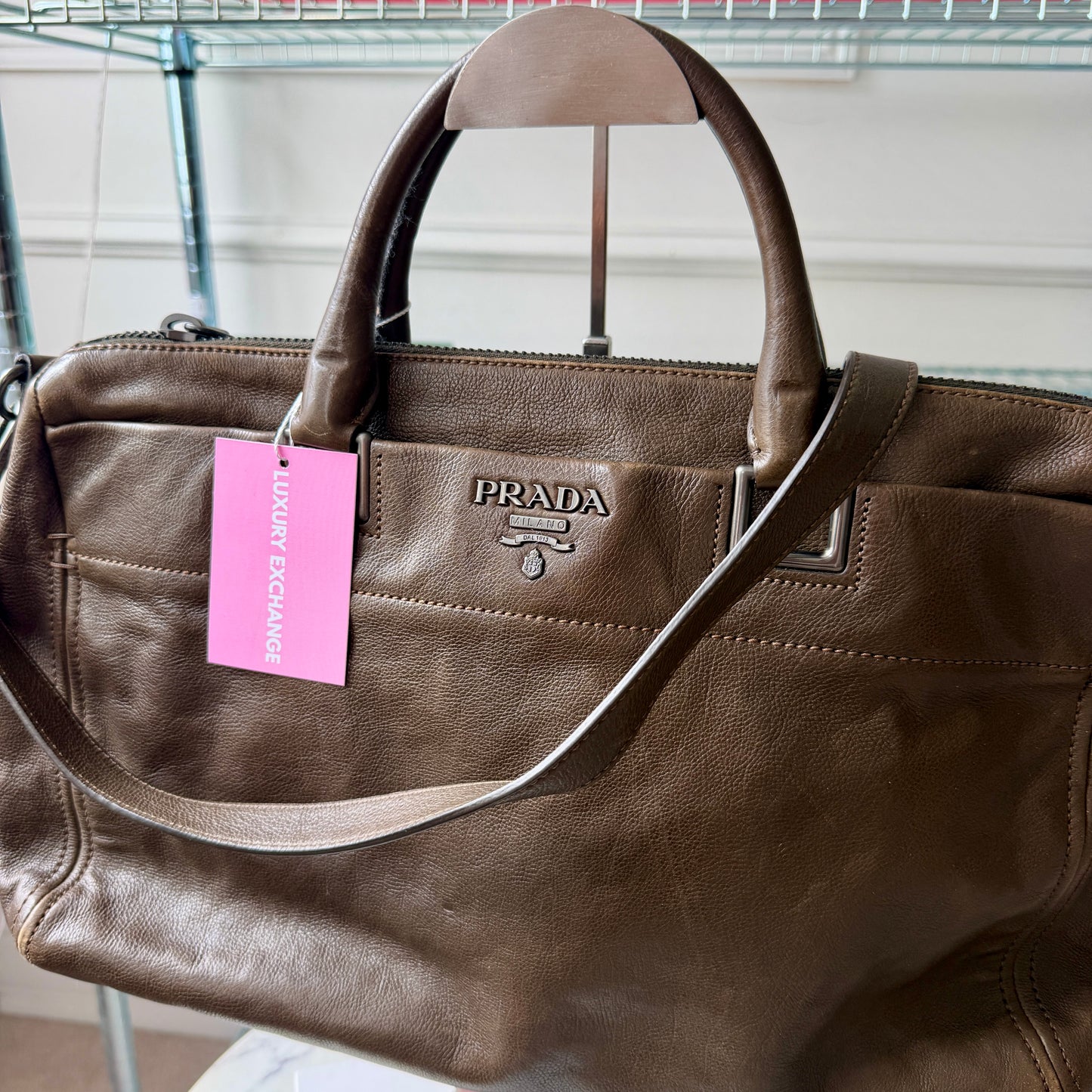 Pre-Owned Brown Leather Shoulder Bag