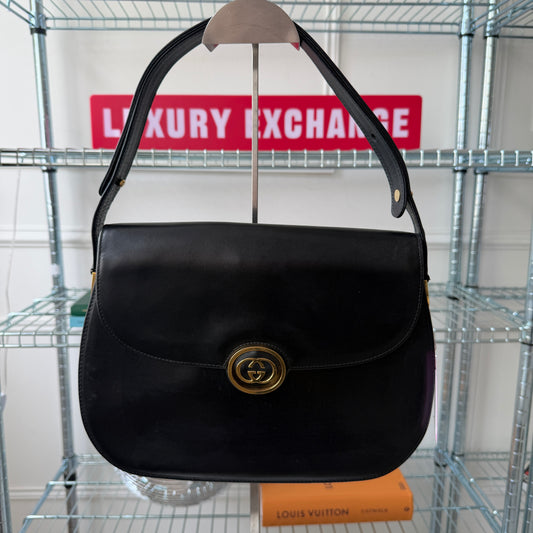 Pre-Owned Black Box Leather Shoulder Bag