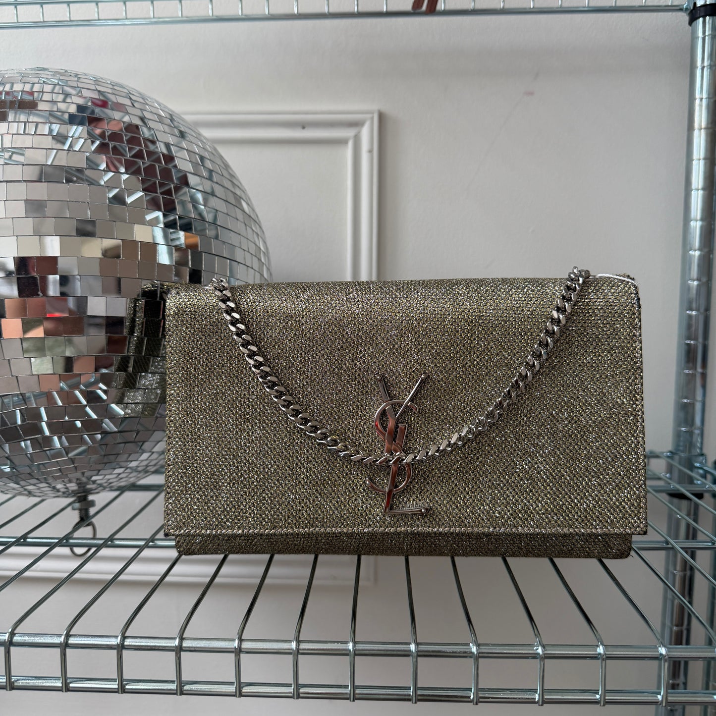 Pre-Owned Glitter Flap Crossbody Bag