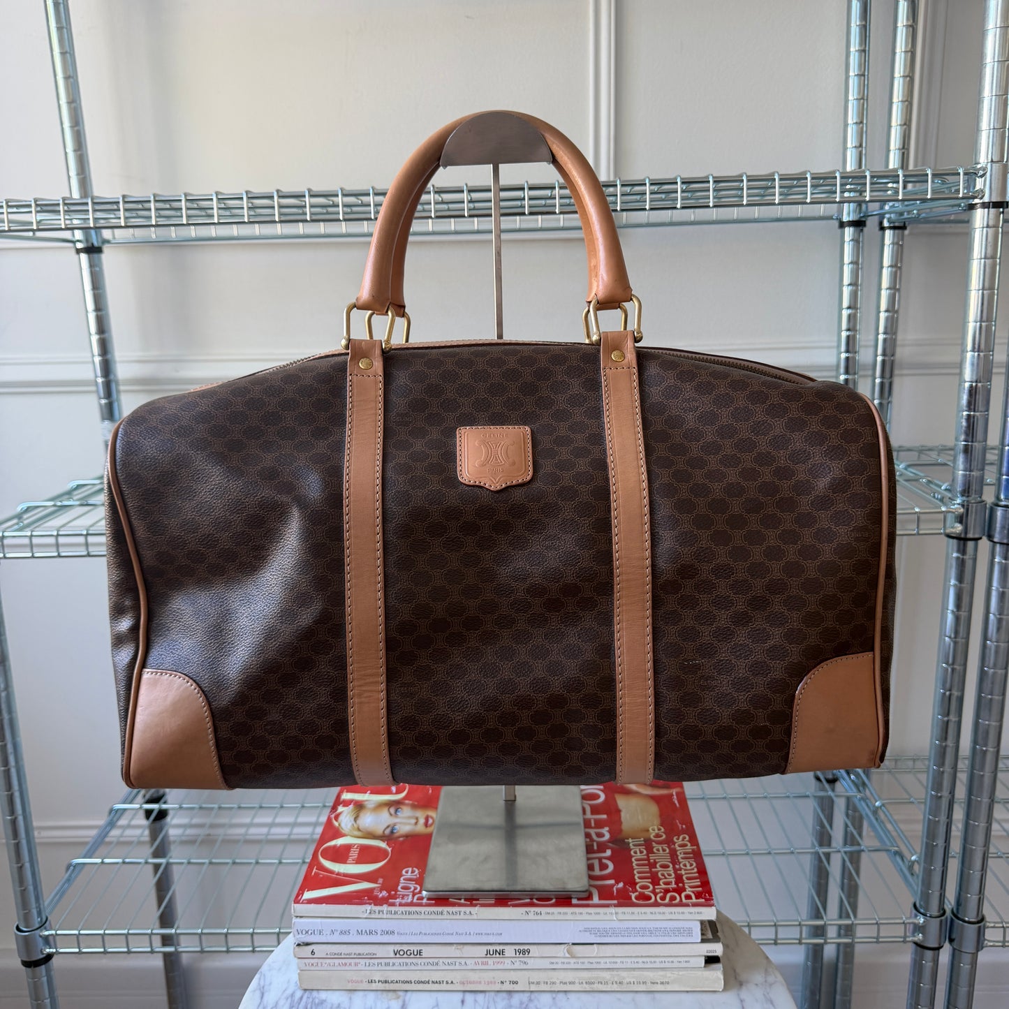 Pre-Owned Brown Macadam Coated Canvas Keepall Bag