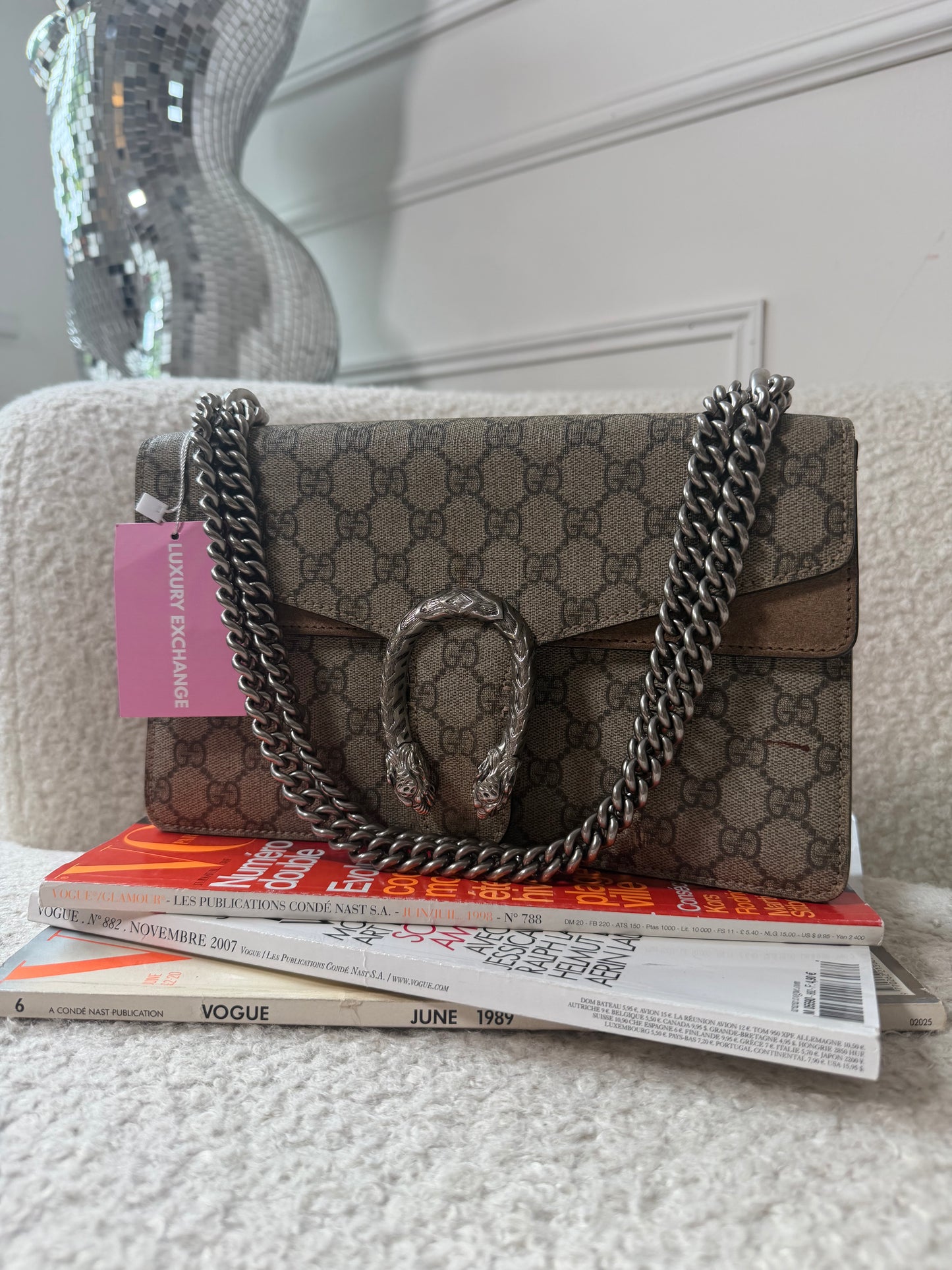 Pre-Owned GG Supreme Canvas Dionysus Shoulder Bag
