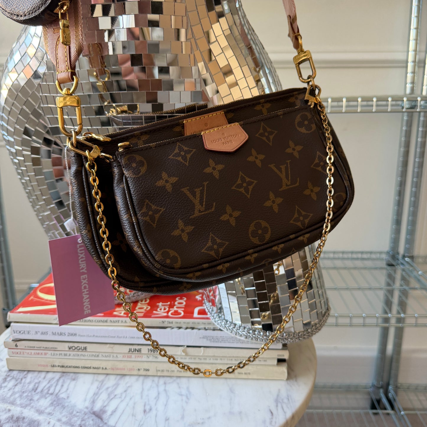 Pre-Owned Pink LV Monogram Canvas Multi-Pochette Crossbody Bag