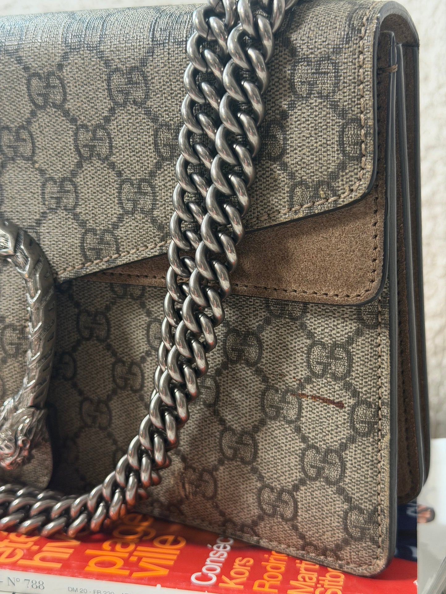 Pre-Owned GG Supreme Canvas Dionysus Shoulder Bag