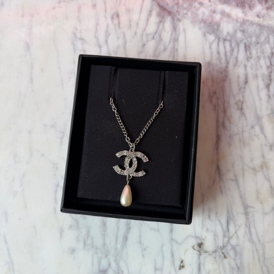 Pre-Owned Gemstone CC Droplet Necklace
