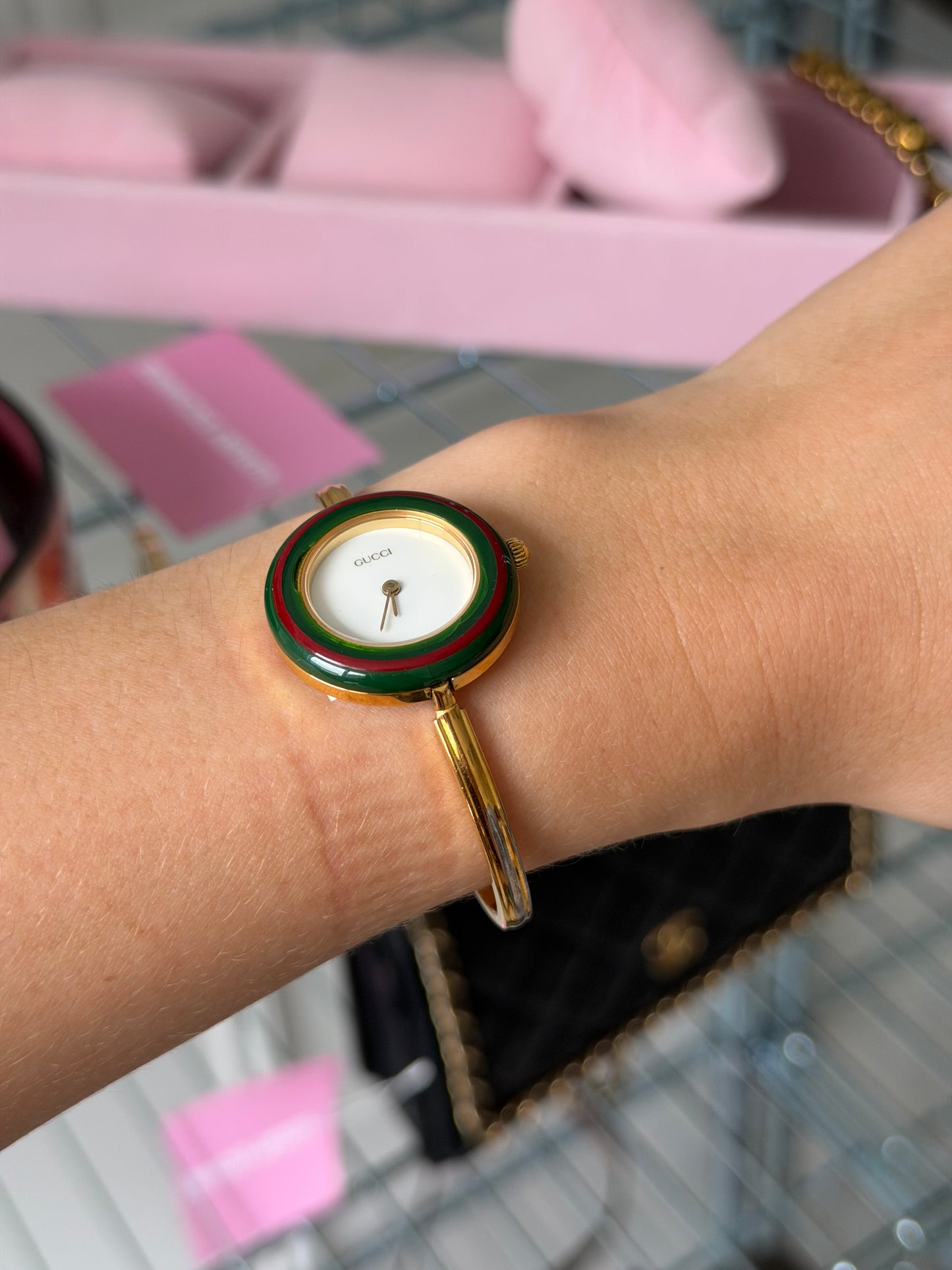 Pre-Owned Gold-Tone Change Bezel Watch - Green Insert Only