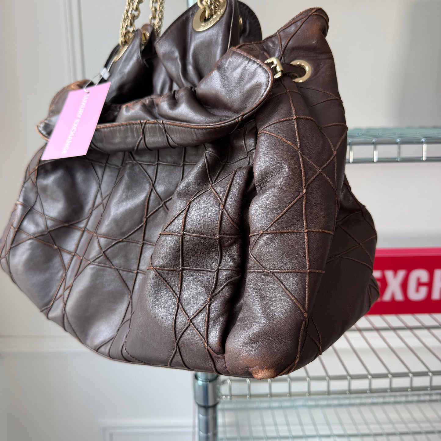 Pre-Owned Brown Leather Shoulder Bag