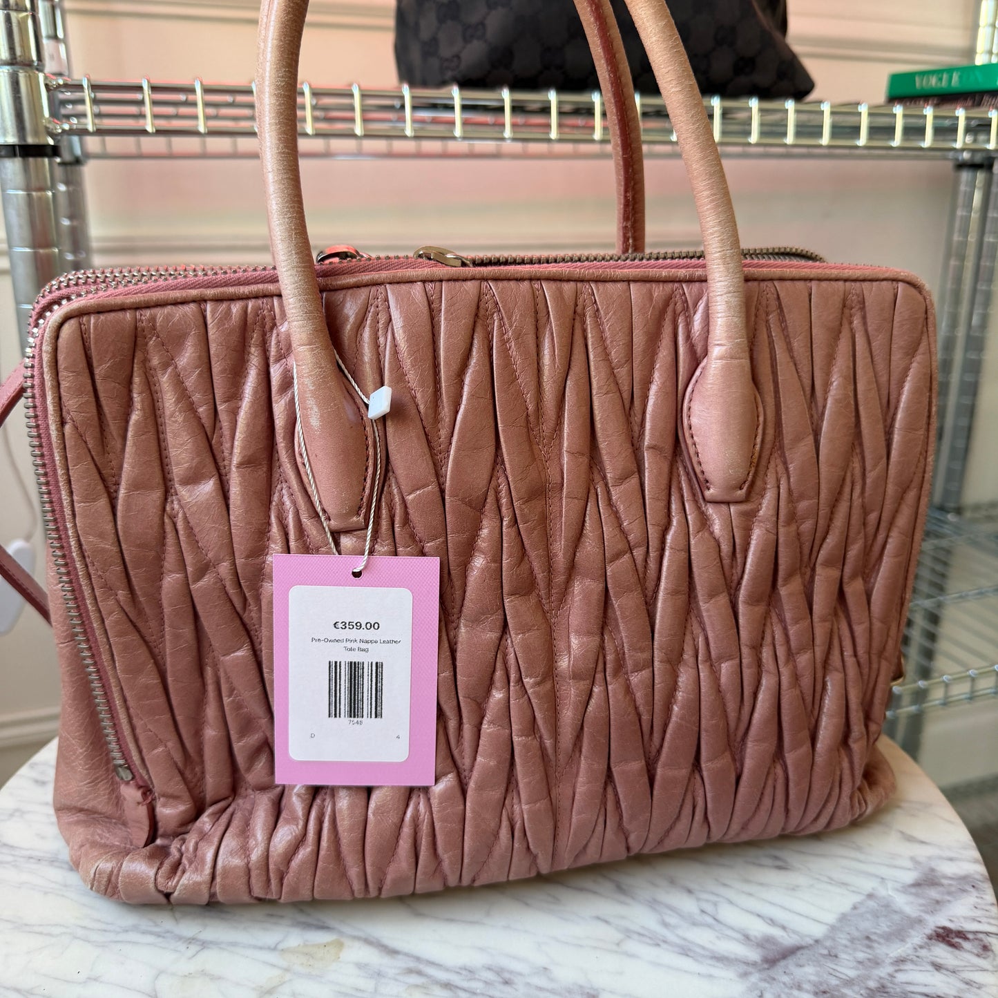 Pre-Owned Pink Nappa Leather Tote Bag