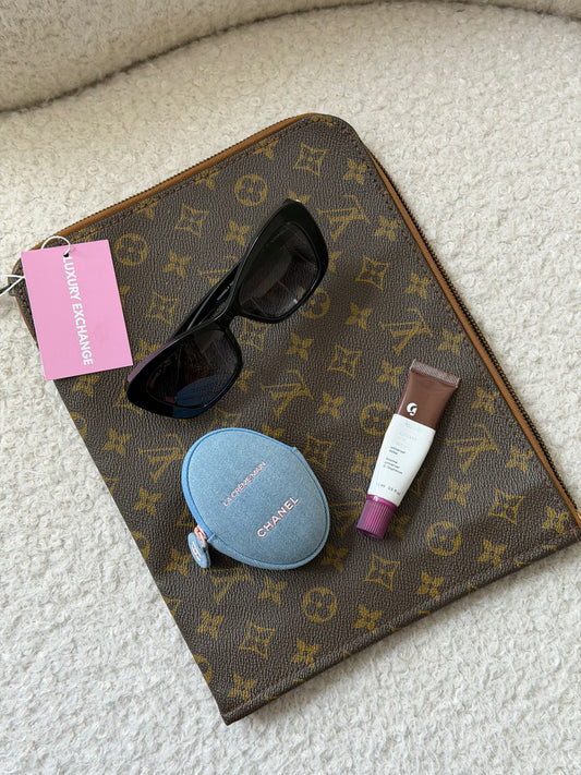 Monogram Canvas Flat Clutch Bag