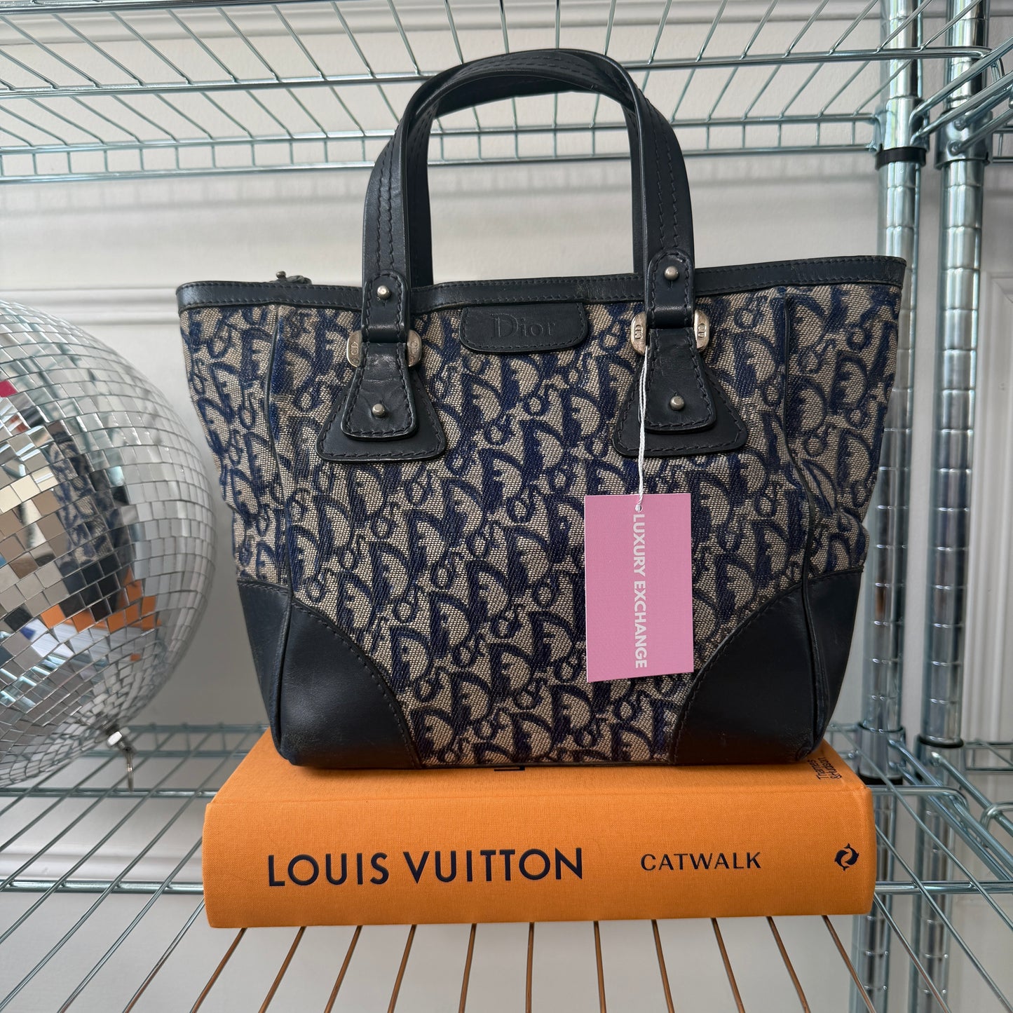 Pre-Owned Navy Trotter Canvas Tote Bag