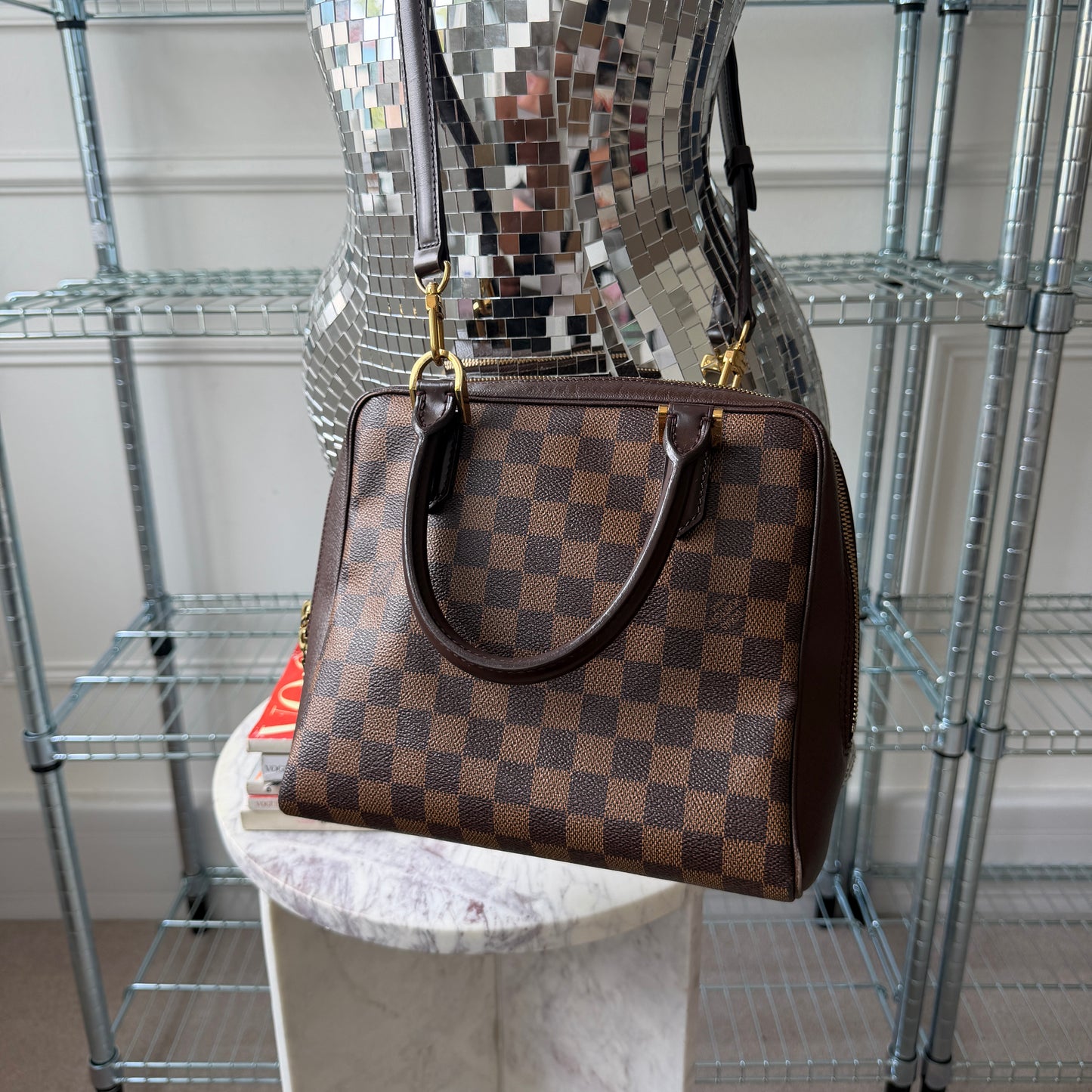 Pre-Owned Damier Ebene Canvas Tote Bag w/Strap