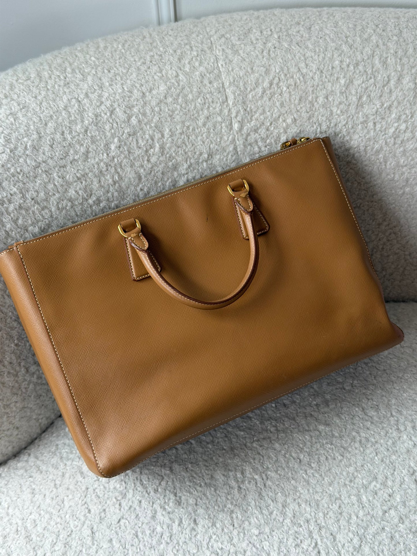 Brown Saffiano Leather Galliera Large - Pre-Owned
