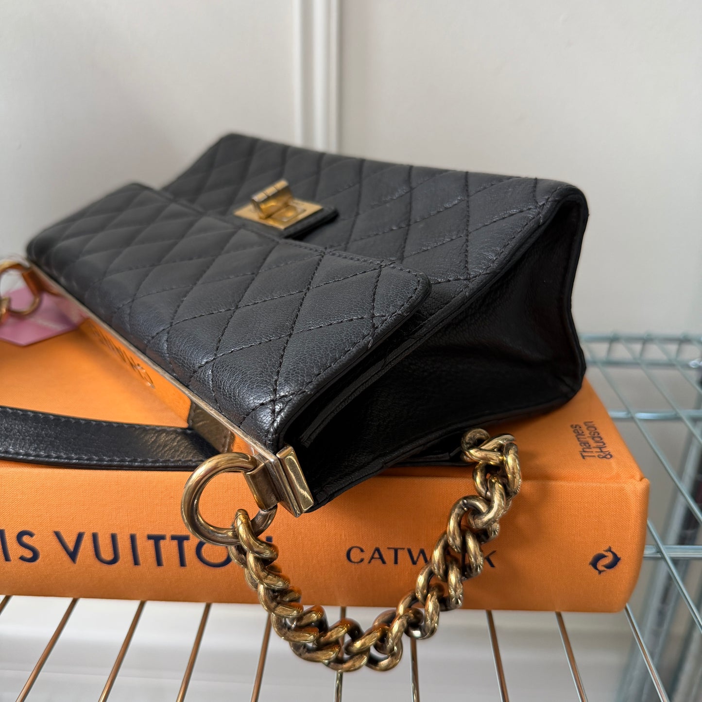 Pre-Owned Black 'Rita' Goatskin Single Flap Crossbody Bag