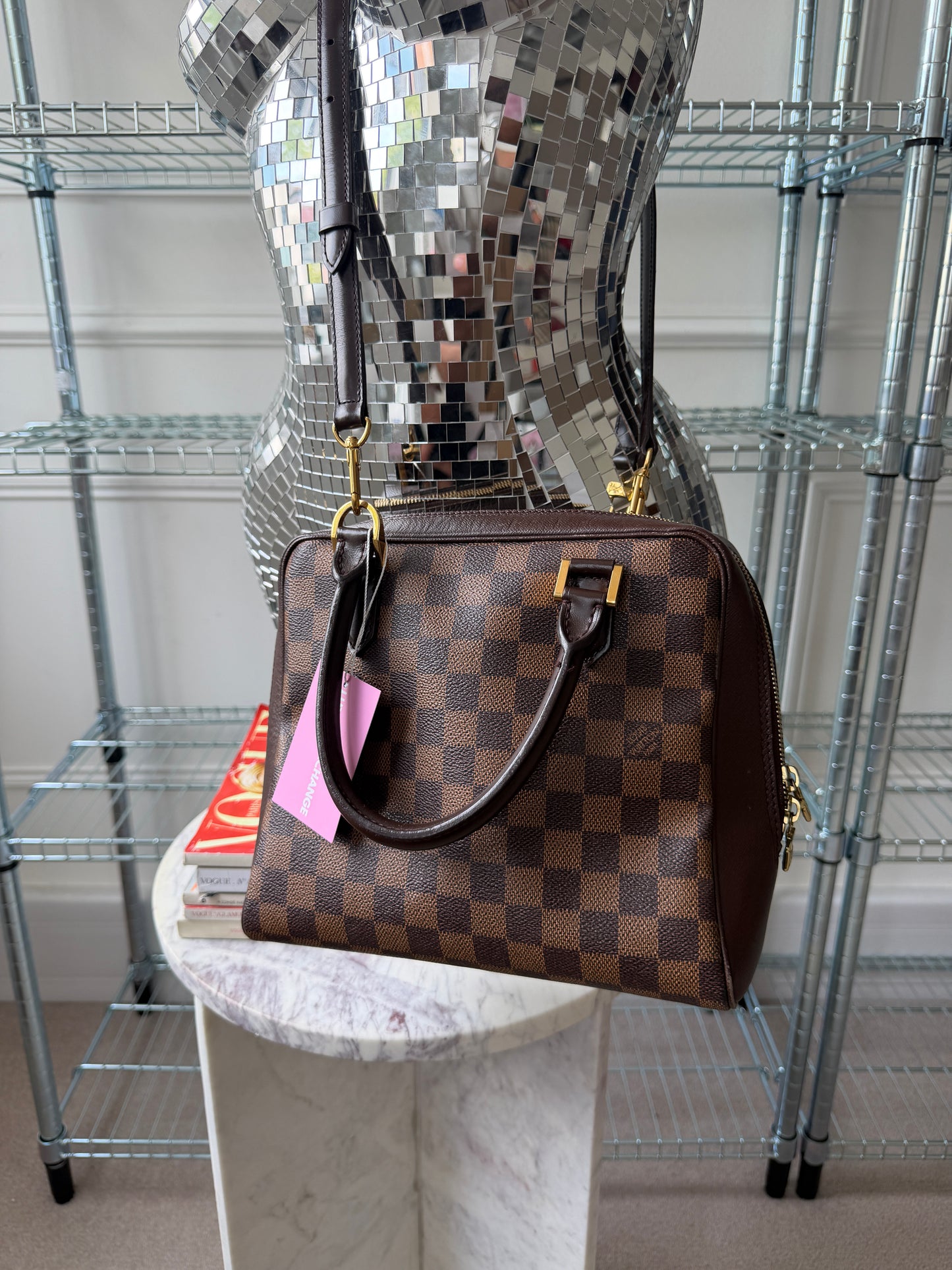 Pre-Owned Damier Ebene Canvas Tote Bag w/Strap