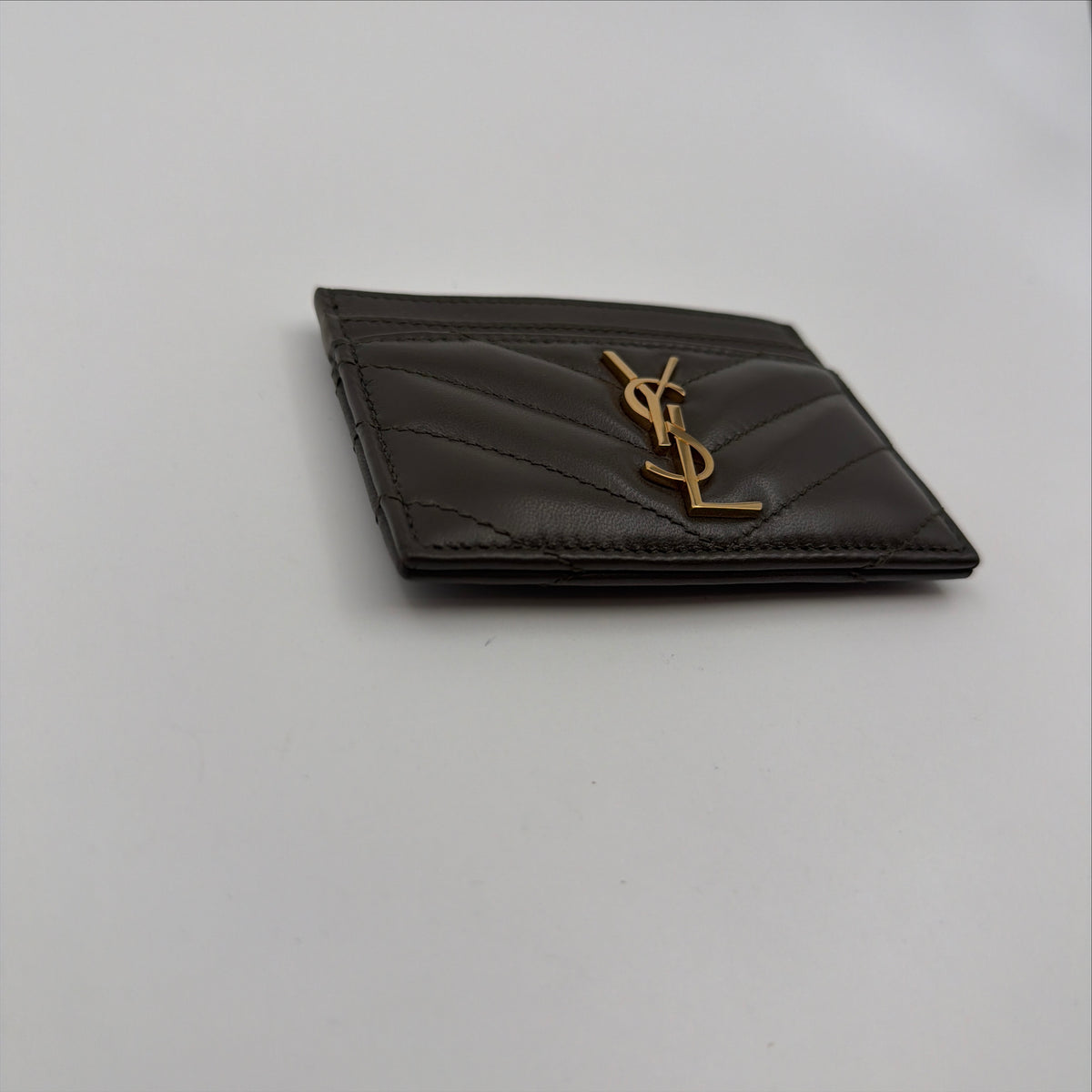 Pre-Owned Green Lambskin Leather Cardholder