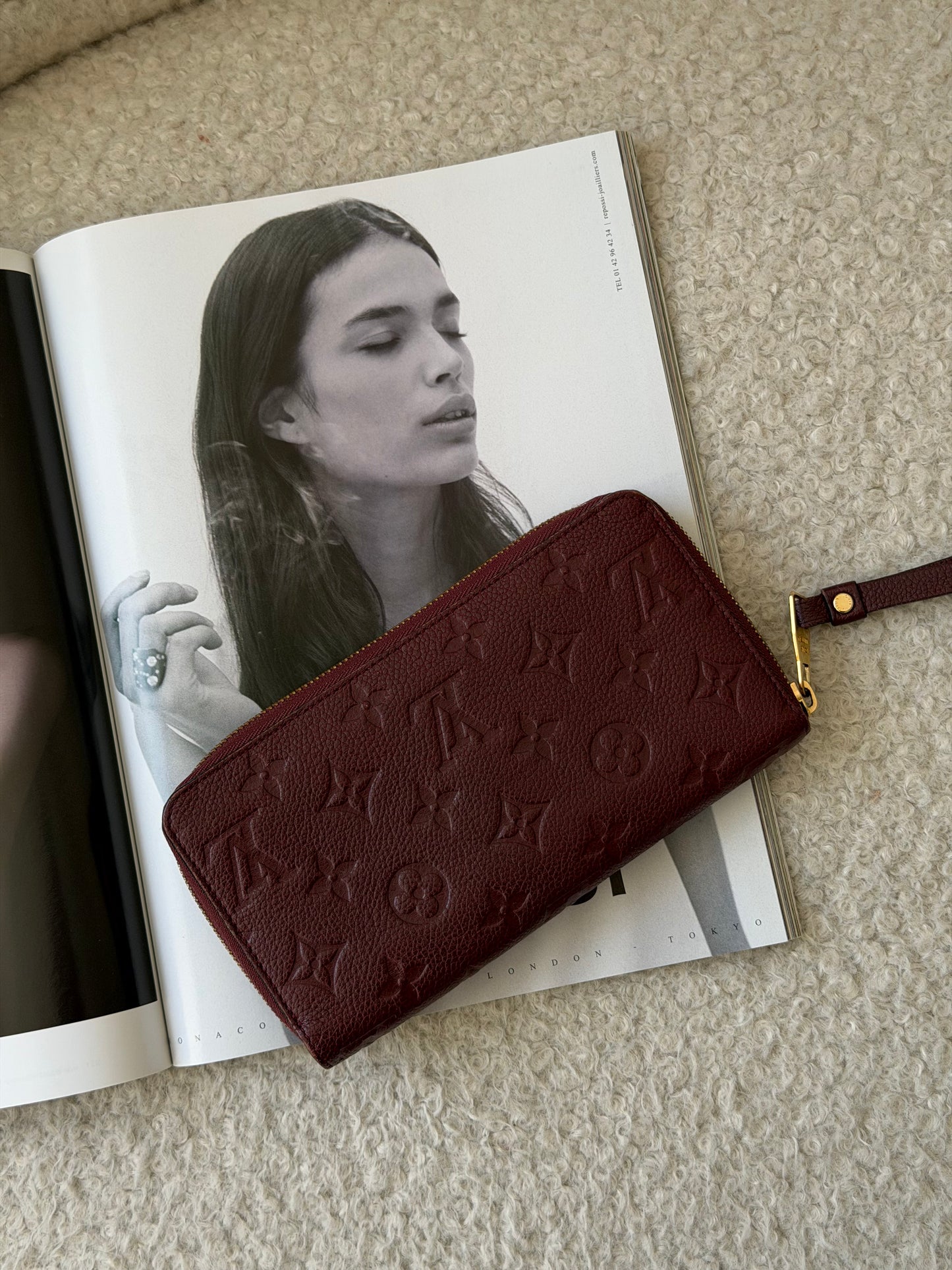 Pre-Owned Bordeaux Monogram Empreinte Leather Wallet