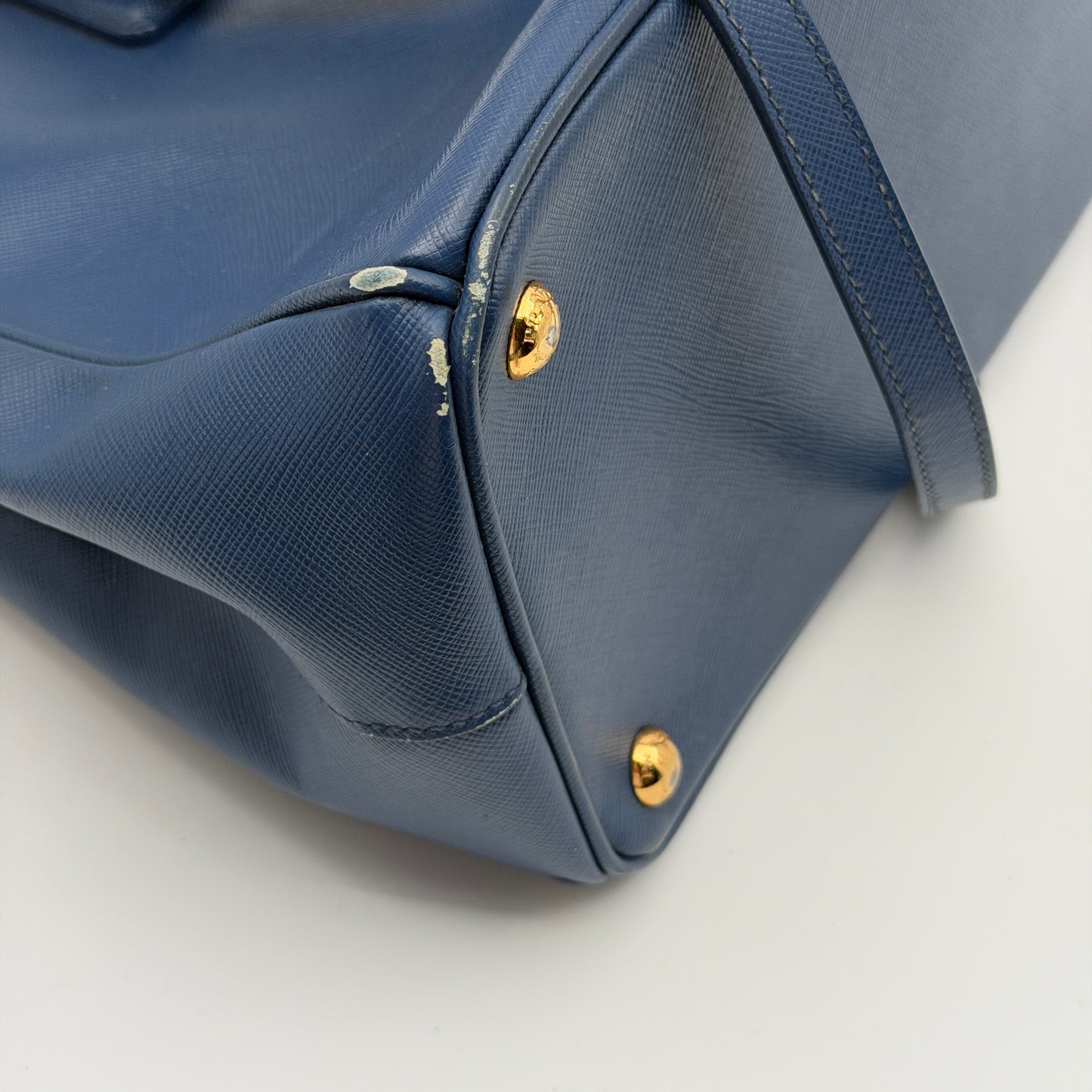 Pre-Owned Blue Saffiano Leather Galleria