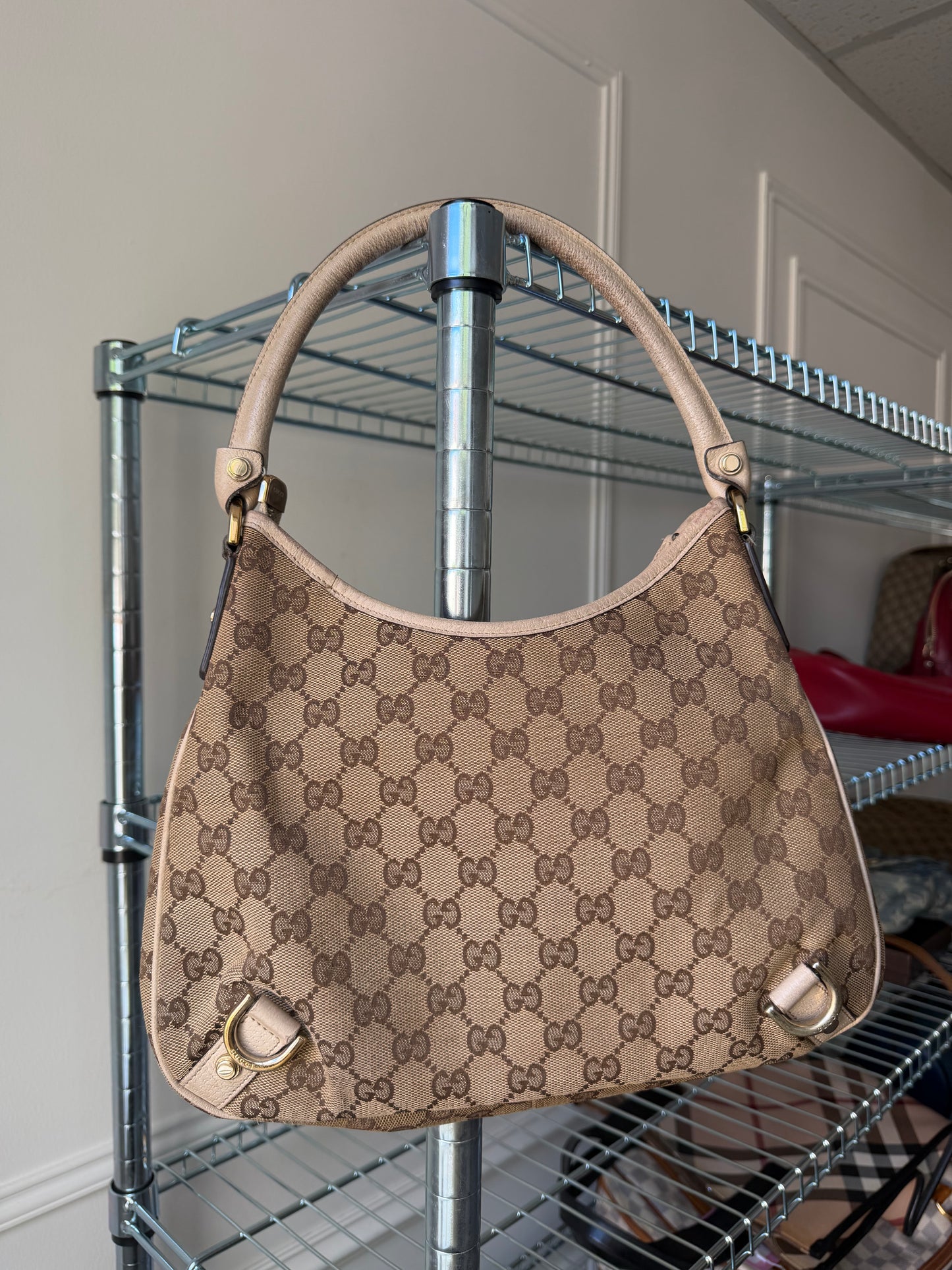 Pre-Owned Beige GG Canvas Hobo Shoulder Bag