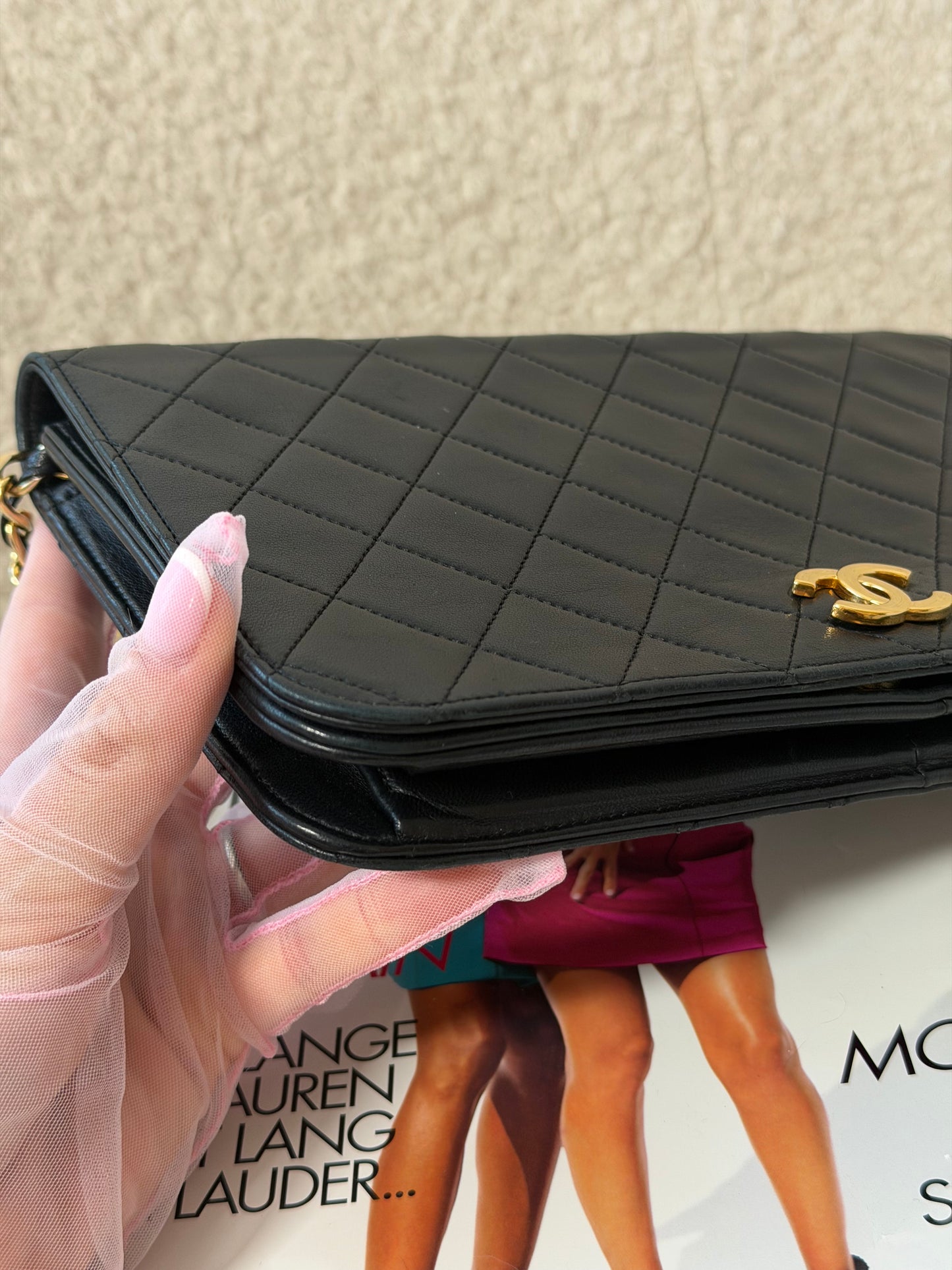 Black Matelassé Lambskin Full Flap - Pre-Owned