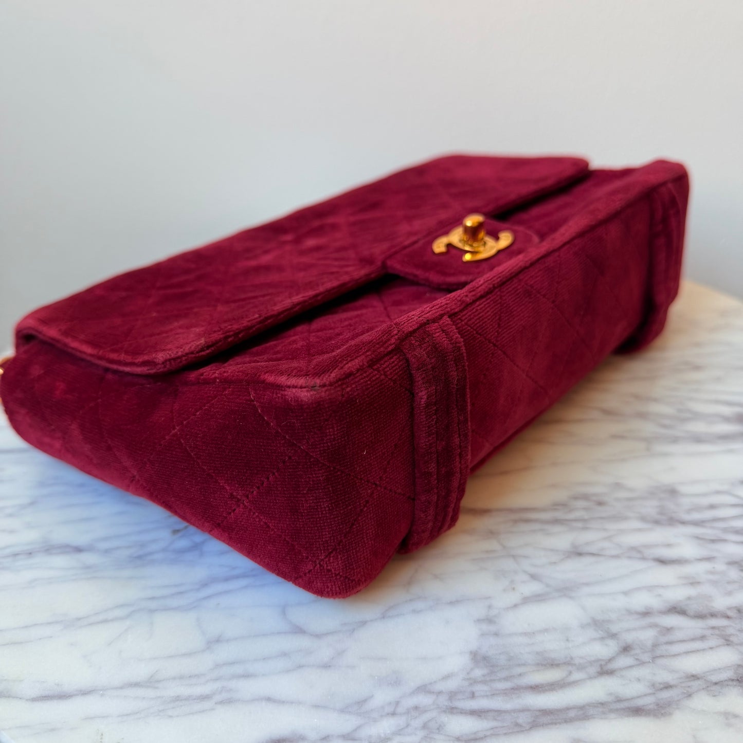 1991 Velour RARE Single Flap with Umbrella Loop 24K Gold-Plated Hardware