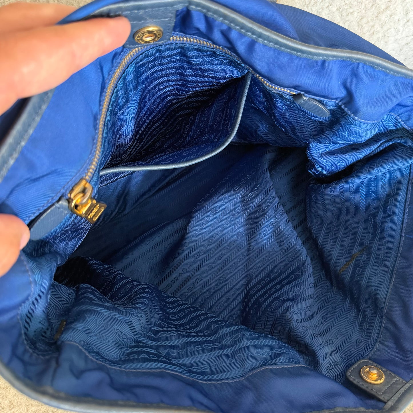 Pre-Owned Blue Nylon 'Neverfull' Shopper Tote