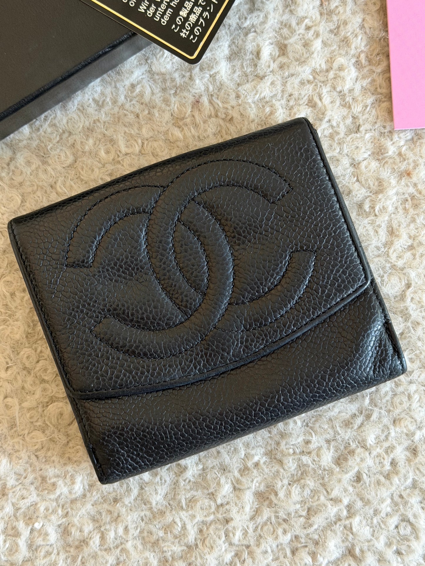 Pre-Owned Black Timeless Caviar Leather Wallet